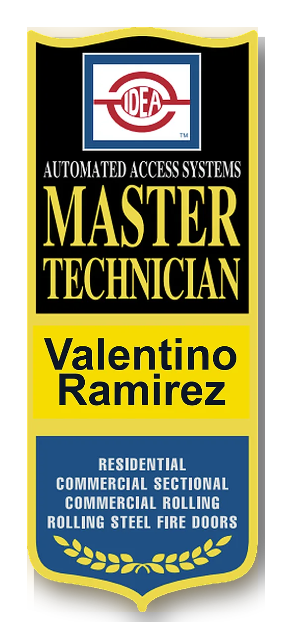 IDEA master technician badge customized with Valentino Ramirez name